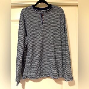 Men’s PX Long Sleeve Striped Henley Shirt XL